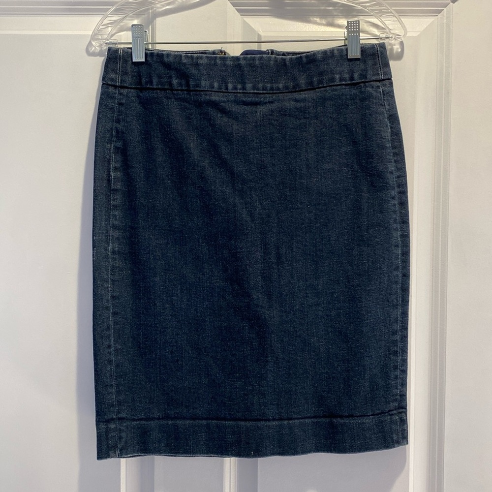 Vintage j.crew stretch denim pencil skirt size 2